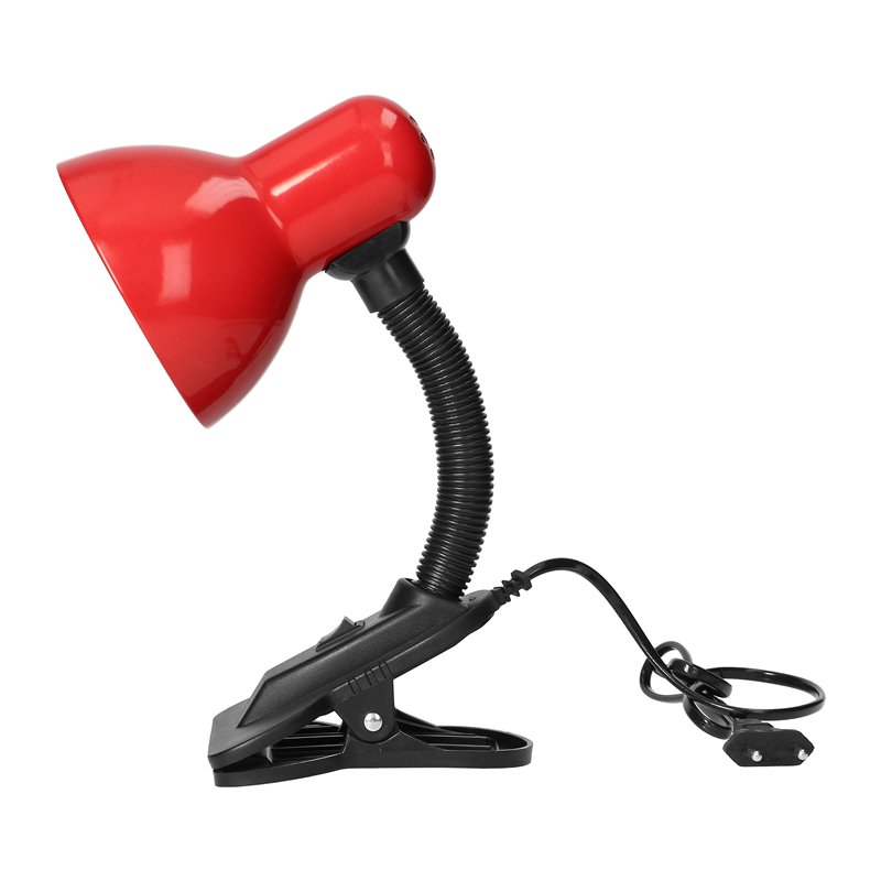 LATSA, LAMPA BIURKOWA Z KLIPSEM, 10W, E27, STAL + TWORZYWO, CZERWONA ORNO LATSA, LAMPA BIURKOWA Z KLIPSEM, 10W, E27, STAL + TWORZYWO, CZERWONA ORNO