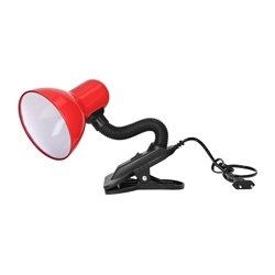 LATSA, LAMPA BIURKOWA Z KLIPSEM, 10W, E27, STAL + TWORZYWO, CZERWONA ORNO LATSA, LAMPA BIURKOWA Z KLIPSEM, 10W, E27, STAL + TWORZYWO, CZERWONA ORNO