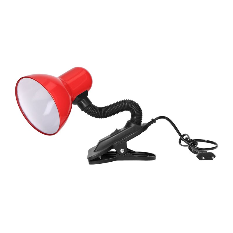 LATSA, LAMPA BIURKOWA Z KLIPSEM, 10W, E27, STAL + TWORZYWO, CZERWONA ORNO LATSA, LAMPA BIURKOWA Z KLIPSEM, 10W, E27, STAL + TWORZYWO, CZERWONA ORNO