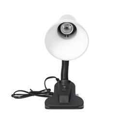 LATSA, LAMPA BIURKOWA Z KLIPSEM, 10W, E27, STAL + TWORZYWO, BIAŁA ORNO LATSA, LAMPA BIURKOWA Z KLIPSEM, 10W, E27, STAL + TWORZYWO, BIAŁA ORNO