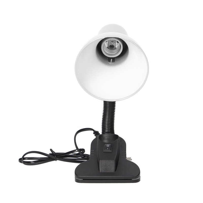 LATSA, LAMPA BIURKOWA Z KLIPSEM, 10W, E27, STAL + TWORZYWO, BIAŁA ORNO LATSA, LAMPA BIURKOWA Z KLIPSEM, 10W, E27, STAL + TWORZYWO, BIAŁA ORNO