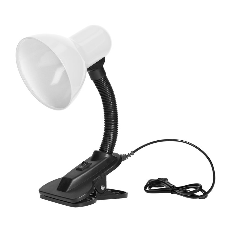 LATSA, LAMPA BIURKOWA Z KLIPSEM, 10W, E27, STAL + TWORZYWO, BIAŁA ORNO LATSA, LAMPA BIURKOWA Z KLIPSEM, 10W, E27, STAL + TWORZYWO, BIAŁA ORNO