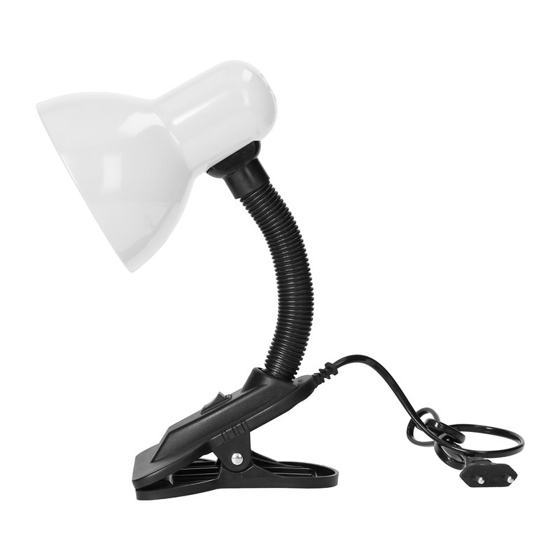 LATSA, LAMPA BIURKOWA Z KLIPSEM, 10W, E27, STAL + TWORZYWO, BIAŁA ORNO LATSA, LAMPA BIURKOWA Z KLIPSEM, 10W, E27, STAL + TWORZYWO, BIAŁA ORNO