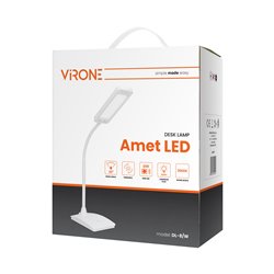 AMET LED DIM 6W, LAMPKA BIURKOWA, 360LM, 3000K, BIAŁA, FUNKCJA ŚCIEMNIANIA ORNO AMET LED DIM 6W, LAMPKA BIURKOWA, 360LM, 3000K, BIAŁA, FUNKCJA ŚCIEMNIANIA ORNO