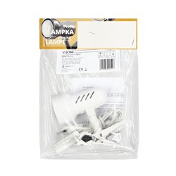 KELLY, LAMPA BIURKOWA Z KLIPSEM, 40W, E14, STAL + TWORZYWO, BIAŁA ORNO KELLY, LAMPA BIURKOWA Z KLIPSEM, 40W, E14, STAL + TWORZYWO, BIAŁA ORNO