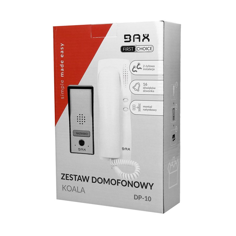 ZESTAW DOMOFONOWY JEDNORODZINNY, NATYNKOWY KOALA ORNO ZESTAW DOMOFONOWY JEDNORODZINNY, NATYNKOWY KOALA ORNO