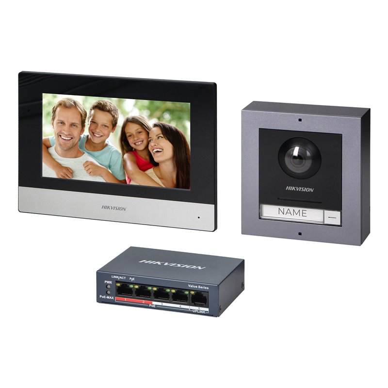 HIKVISION DS-KIS602 ZESTAW WIDEODOMOFONOWY POE JEDNORODZINNY Z MONITOREM DOTYKOWYM 7" Z WIFI, PANELEM ZEWNĘTRZNYM Z KAMERĄ FULLH HIKVISION DS-KIS602 ZESTAW WIDEODOMOFONOWY POE JEDNORODZINNY Z MONITOREM DOTYKOWYM 7" Z WIFI, PANELEM ZEWNĘTRZNYM Z KAMERĄ FULLH
