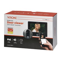 CYFROWY WIZJER DO DRZWI Z KAMERĄ, CZUJNIKIEM RUCHU, FUNKCJĄ SMART I DOŚWIETLENIEM NOCNYM ORNO CYFROWY WIZJER DO DRZWI Z KAMERĄ, CZUJNIKIEM RUCHU, FUNKCJĄ SMART I DOŚWIETLENIEM NOCNYM ORNO