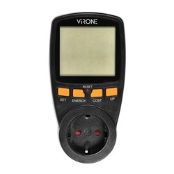 JEDNOTARYFOWY WATOMIERZ, KALKULATOR ENERGII Z WYŚWIETLACZEM LCD, JEDNA TARYFA, WBUDOWANY AKUMULATOR, WERSJA SCHUKO, CZARNY ORNO JEDNOTARYFOWY WATOMIERZ, KALKULATOR ENERGII Z WYŚWIETLACZEM LCD, JEDNA TARYFA, WBUDOWANY AKUMULATOR, WERSJA SCHUKO, CZARNY ORNO