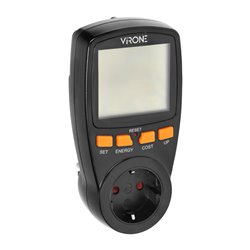 JEDNOTARYFOWY WATOMIERZ, KALKULATOR ENERGII Z WYŚWIETLACZEM LCD, JEDNA TARYFA, WBUDOWANY AKUMULATOR, WERSJA SCHUKO, CZARNY ORNO JEDNOTARYFOWY WATOMIERZ, KALKULATOR ENERGII Z WYŚWIETLACZEM LCD, JEDNA TARYFA, WBUDOWANY AKUMULATOR, WERSJA SCHUKO, CZARNY ORNO
