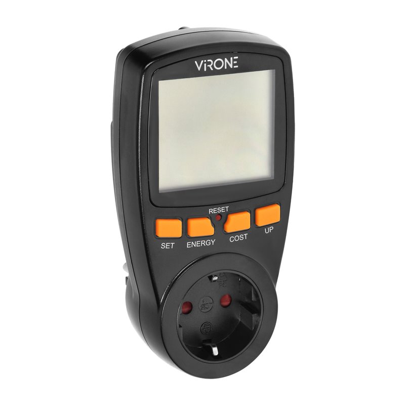 JEDNOTARYFOWY WATOMIERZ, KALKULATOR ENERGII Z WYŚWIETLACZEM LCD, JEDNA TARYFA, WBUDOWANY AKUMULATOR, WERSJA SCHUKO, CZARNY ORNO JEDNOTARYFOWY WATOMIERZ, KALKULATOR ENERGII Z WYŚWIETLACZEM LCD, JEDNA TARYFA, WBUDOWANY AKUMULATOR, WERSJA SCHUKO, CZARNY ORNO