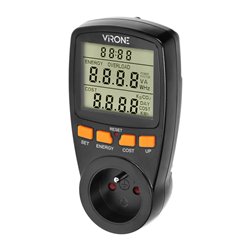 JEDNOTARYFOWY WATOMIERZ, KALKULATOR ENERGII Z WYŚWIETLACZEM LCD, JEDNA TARYFA, WBUDOWANY AKUMULATOR, CZARNY ORNO JEDNOTARYFOWY WATOMIERZ, KALKULATOR ENERGII Z WYŚWIETLACZEM LCD, JEDNA TARYFA, WBUDOWANY AKUMULATOR, CZARNY ORNO