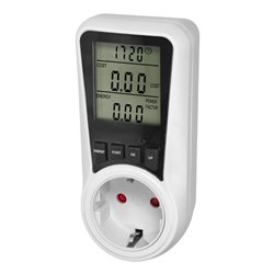 DWUTARYFOWY WATOMIERZ, KALKULATOR ENERGII Z WYŚWIETLACZEM LCD, 2 ODDZIELNE TARYFY, WEWNĘTRZNY AKUMULATOR, 16A 230V,WERSJA SCHUKO DWUTARYFOWY WATOMIERZ, KALKULATOR ENERGII Z WYŚWIETLACZEM LCD, 2 ODDZIELNE TARYFY, WEWNĘTRZNY AKUMULATOR, 16A 230V,WERSJA SCHUKO
