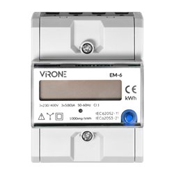 3-FAZOWY WSKAŹNIK ZUŻYCIA ENERGII ELEKTRYCZNEJ, 80A, DODATKOWY WSKAŹNIK, WYJŚCIE IMPULSOWE, PRZYCISK RESET, 2 MODUŁY, DIN TH-35M 3-FAZOWY WSKAŹNIK ZUŻYCIA ENERGII ELEKTRYCZNEJ, 80A, DODATKOWY WSKAŹNIK, WYJŚCIE IMPULSOWE, PRZYCISK RESET, 2 MODUŁY, DIN TH-35M