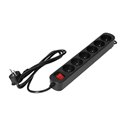 PRZEDŁUŻACZ 6-KROTNY 2P+Z, Z WYŁĄCZNIKIEM, 1,5M H05VV-F 3X1,0MM2, IMAX10A, PŁASKA WTYCZKA, CZARNY ORNO PRZEDŁUŻACZ 6-KROTNY 2P+Z, Z WYŁĄCZNIKIEM, 1,5M H05VV-F 3X1,0MM2, IMAX10A, PŁASKA WTYCZKA, CZARNY ORNO