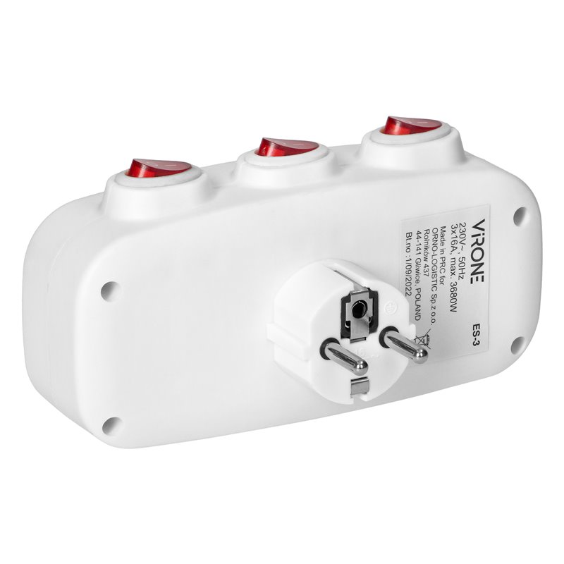 ROZGAŁĘŹNIK 3X2P+Z Z 3 WŁĄCZNIKAMI ORNO ROZGAŁĘŹNIK 3X2P+Z Z 3 WŁĄCZNIKAMI ORNO
