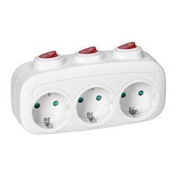 ROZGAŁĘŹNIK 3X2P+Z (SCHUKO) Z 3 WŁĄCZNIKAMI ORNO ROZGAŁĘŹNIK 3X2P+Z (SCHUKO) Z 3 WŁĄCZNIKAMI ORNO