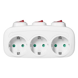 ROZGAŁĘŹNIK 3X2P+Z (SCHUKO) Z 3 WŁĄCZNIKAMI ORNO ROZGAŁĘŹNIK 3X2P+Z (SCHUKO) Z 3 WŁĄCZNIKAMI ORNO