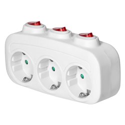 ROZGAŁĘŹNIK 3X2P+Z (SCHUKO) Z 3 WŁĄCZNIKAMI ORNO ROZGAŁĘŹNIK 3X2P+Z (SCHUKO) Z 3 WŁĄCZNIKAMI ORNO