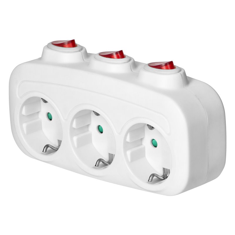 ROZGAŁĘŹNIK 3X2P+Z (SCHUKO) Z 3 WŁĄCZNIKAMI ORNO ROZGAŁĘŹNIK 3X2P+Z (SCHUKO) Z 3 WŁĄCZNIKAMI ORNO