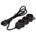 PRZEDŁUŻACZ 3-KROTNY 2P+Z (SCHUKO), 1,5M H05VV-F 3X1,5MM2 , IMAX16A, PŁASKA WTYCZKA, CZARNY ORNO PRZEDŁUŻACZ 3-KROTNY 2P+Z (SCHUKO), 1,5M H05VV-F 3X1,5MM2 , IMAX16A, PŁASKA WTYCZKA, CZARNY ORNO