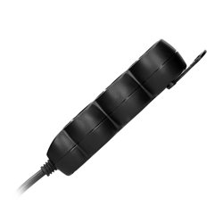 PRZEDŁUŻACZ 3-KROTNY 2P+Z (SCHUKO), 1,5M H05VV-F 3X1,5MM2 , IMAX16A, PŁASKA WTYCZKA, CZARNY ORNO PRZEDŁUŻACZ 3-KROTNY 2P+Z (SCHUKO), 1,5M H05VV-F 3X1,5MM2 , IMAX16A, PŁASKA WTYCZKA, CZARNY ORNO