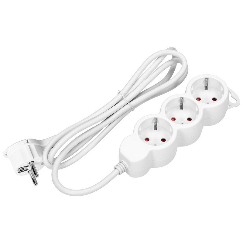 PRZEDŁUŻACZ 3-KROTNY 2P+Z (SCHUKO), 1,5M H05VV-F 3X1,5MM2 , IMAX16A, PŁASKA WTYCZKA, BIAŁY ORNO PRZEDŁUŻACZ 3-KROTNY 2P+Z (SCHUKO), 1,5M H05VV-F 3X1,5MM2 , IMAX16A, PŁASKA WTYCZKA, BIAŁY ORNO