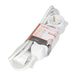 PRZEDŁUŻACZ 3-KROTNY 2P+Z (SCHUKO), 1,5M H05VV-F 3X1,5MM2 , IMAX16A, PŁASKA WTYCZKA, BIAŁY ORNO PRZEDŁUŻACZ 3-KROTNY 2P+Z (SCHUKO), 1,5M H05VV-F 3X1,5MM2 , IMAX16A, PŁASKA WTYCZKA, BIAŁY ORNO