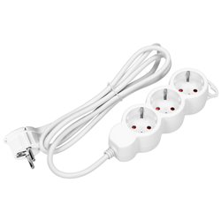 PRZEDŁUŻACZ 3-KROTNY 2P+Z (SCHUKO), 3M H05VV-F 3X1,5MM2, IMAX16A, PŁASKA WTYCZKA, BIAŁY ORNO PRZEDŁUŻACZ 3-KROTNY 2P+Z (SCHUKO), 3M H05VV-F 3X1,5MM2, IMAX16A, PŁASKA WTYCZKA, BIAŁY ORNO