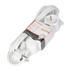 PRZEDŁUŻACZ 3-KROTNY 2P+Z (SCHUKO), 3M H05VV-F 3X1,5MM2, IMAX16A, PŁASKA WTYCZKA, BIAŁY ORNO PRZEDŁUŻACZ 3-KROTNY 2P+Z (SCHUKO), 3M H05VV-F 3X1,5MM2, IMAX16A, PŁASKA WTYCZKA, BIAŁY ORNO