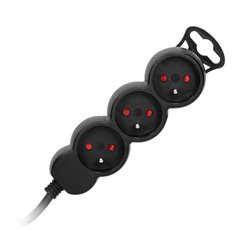 PRZEDŁUŻACZ 3-KROTNY 2P+Z, 1,5M H05VV-F 3X1,5MM2 , IMAX16A, PŁASKA WTYCZKA, CZARNY ORNO PRZEDŁUŻACZ 3-KROTNY 2P+Z, 1,5M H05VV-F 3X1,5MM2 , IMAX16A, PŁASKA WTYCZKA, CZARNY ORNO