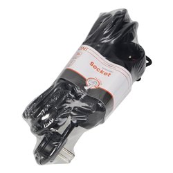 PRZEDŁUŻACZ 3-KROTNY 2P+Z, 5M H05VV-F 3X1,5MM2, IMAX16A, PŁASKA WTYCZKA, CZARNY ORNO PRZEDŁUŻACZ 3-KROTNY 2P+Z, 5M H05VV-F 3X1,5MM2, IMAX16A, PŁASKA WTYCZKA, CZARNY ORNO