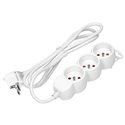 PRZEDŁUŻACZ 3-KROTNY 2P+Z, 1,5M H05VV-F 3X1,5MM2 , IMAX16A, PŁASKA WTYCZKA, BIAŁY ORNO PRZEDŁUŻACZ 3-KROTNY 2P+Z, 1,5M H05VV-F 3X1,5MM2 , IMAX16A, PŁASKA WTYCZKA, BIAŁY ORNO
