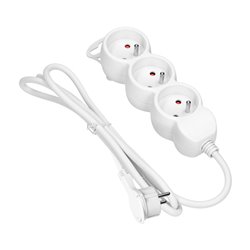 PRZEDŁUŻACZ 3-KROTNY 2P+Z, 1,5M H05VV-F 3X1,5MM2 , IMAX16A, PŁASKA WTYCZKA, BIAŁY ORNO PRZEDŁUŻACZ 3-KROTNY 2P+Z, 1,5M H05VV-F 3X1,5MM2 , IMAX16A, PŁASKA WTYCZKA, BIAŁY ORNO