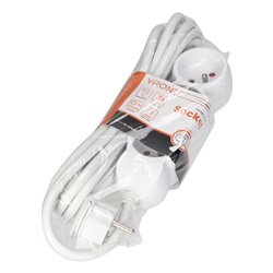 PRZEDŁUŻACZ 3-KROTNY 2P+Z, 3M H05VV-F 3X1,5MM2, IMAX16A, PŁASKA WTYCZKA, BIAŁY ORNO PRZEDŁUŻACZ 3-KROTNY 2P+Z, 3M H05VV-F 3X1,5MM2, IMAX16A, PŁASKA WTYCZKA, BIAŁY ORNO