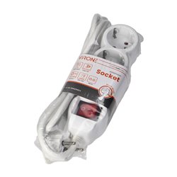 PRZEDŁUŻACZ 3-KROTNY 2P+Z (SCHUKO) Z WYŁĄCZNIKIEM, 1,5M H05VV-F 3X1,5MM2, IMAX16A, PŁASKA WTYCZKA, BIAŁY ORNO PRZEDŁUŻACZ 3-KROTNY 2P+Z (SCHUKO) Z WYŁĄCZNIKIEM, 1,5M H05VV-F 3X1,5MM2, IMAX16A, PŁASKA WTYCZKA, BIAŁY ORNO