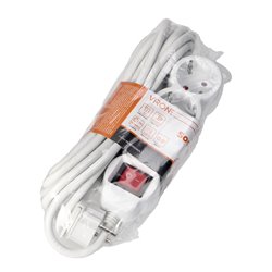PRZEDŁUŻACZ 3-KROTNY 2P+Z (SCHUKO), Z WYŁĄCZNIKIEM, 5M H05VV-F 3X1,5MM2, IMAX16A, PŁASKA WTYCZKA, BIAŁY ORNO PRZEDŁUŻACZ 3-KROTNY 2P+Z (SCHUKO), Z WYŁĄCZNIKIEM, 5M H05VV-F 3X1,5MM2, IMAX16A, PŁASKA WTYCZKA, BIAŁY ORNO