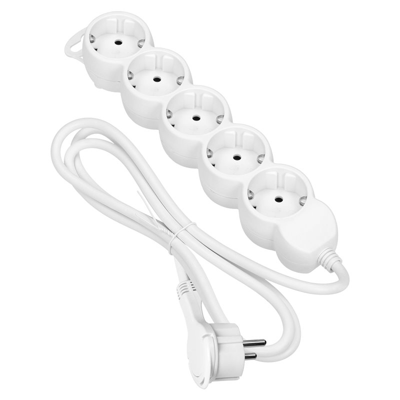 PRZEDŁUŻACZ 5-KROTNY 2P+Z (SCHUKO), 1,5M H05VV-F 3X1,5MM2, IMAX16A, PŁASKA WTYCZKA, BIAŁY ORNO PRZEDŁUŻACZ 5-KROTNY 2P+Z (SCHUKO), 1,5M H05VV-F 3X1,5MM2, IMAX16A, PŁASKA WTYCZKA, BIAŁY ORNO