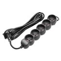 PRZEDŁUŻACZ 5-KROTNY 2P+Z, 3M H05VV-F 3X1,5MM2, IMAX16A, PŁASKA WTYCZKA, CZARNY ORNO PRZEDŁUŻACZ 5-KROTNY 2P+Z, 3M H05VV-F 3X1,5MM2, IMAX16A, PŁASKA WTYCZKA, CZARNY ORNO