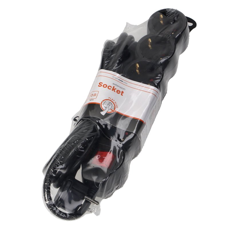 PRZEDŁUŻACZ 5-KROTNY 2P+Z (SCHUKO), Z WYŁĄCZNIKIEM, 3M H05VV-F 3X1,5MM2, IMAX16A, PŁASKA WTYCZKA, CZARNY ORNO PRZEDŁUŻACZ 5-KROTNY 2P+Z (SCHUKO), Z WYŁĄCZNIKIEM, 3M H05VV-F 3X1,5MM2, IMAX16A, PŁASKA WTYCZKA, CZARNY ORNO