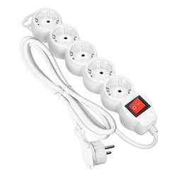 PRZEDŁUŻACZ 5-KROTNY 2P+Z (SCHUKO), Z WYŁĄCZNIKIEM, 5M H05VV-F 3X1,5MM2, IMAX16A, PŁASKA WTYCZKA, BIAŁY ORNO PRZEDŁUŻACZ 5-KROTNY 2P+Z (SCHUKO), Z WYŁĄCZNIKIEM, 5M H05VV-F 3X1,5MM2, IMAX16A, PŁASKA WTYCZKA, BIAŁY ORNO