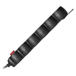PRZEDŁUŻACZ 5-KROTNY 2P+Z Z WYŁĄCZNIKIEM, 1,5M H05VV-F 3X1,5MM2, IMAX16A, PŁASKA WTYCZKA, CZARNY ORNO PRZEDŁUŻACZ 5-KROTNY 2P+Z Z WYŁĄCZNIKIEM, 1,5M H05VV-F 3X1,5MM2, IMAX16A, PŁASKA WTYCZKA, CZARNY ORNO