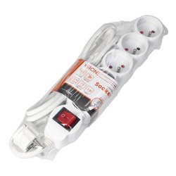 PRZEDŁUŻACZ 5-KROTNY 2P+Z, Z WYŁĄCZNIKIEM, 5M H05VV-F 3X1,5MM2, IMAX16A, PŁASKA WTYCZKA, BIAŁY ORNO PRZEDŁUŻACZ 5-KROTNY 2P+Z, Z WYŁĄCZNIKIEM, 5M H05VV-F 3X1,5MM2, IMAX16A, PŁASKA WTYCZKA, BIAŁY ORNO