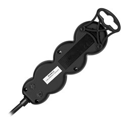 PRZEDŁUŻACZ 3X2P+Z,1,4M, 3X1MM2, CZARNY ORNO PRZEDŁUŻACZ 3X2P+Z,1,4M, 3X1MM2, CZARNY ORNO