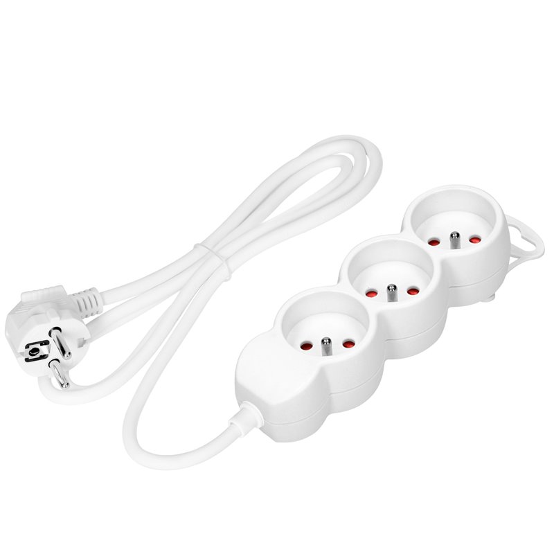 PRZEDŁUŻACZ 3X2P+Z,1,4M, 3X1MM2, BIAŁY ORNO PRZEDŁUŻACZ 3X2P+Z,1,4M, 3X1MM2, BIAŁY ORNO