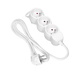 PRZEDŁUŻACZ 3X2P+Z,1,4M, 3X1MM2, BIAŁY ORNO PRZEDŁUŻACZ 3X2P+Z,1,4M, 3X1MM2, BIAŁY ORNO