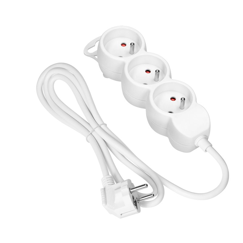 PRZEDŁUŻACZ 3X2P+Z,1,4M, 3X1MM2, BIAŁY ORNO PRZEDŁUŻACZ 3X2P+Z,1,4M, 3X1MM2, BIAŁY ORNO