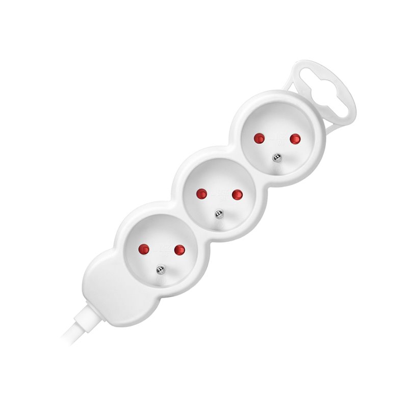 PRZEDŁUŻACZ 3X2P+Z,1,4M, 3X1MM2, BIAŁY ORNO PRZEDŁUŻACZ 3X2P+Z,1,4M, 3X1MM2, BIAŁY ORNO