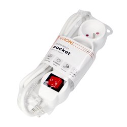 PRZEDŁUŻACZ 3X2P+Z,ON/OFF,1,4M, 3X1MM2, BIAŁY ORNO PRZEDŁUŻACZ 3X2P+Z,ON/OFF,1,4M, 3X1MM2, BIAŁY ORNO