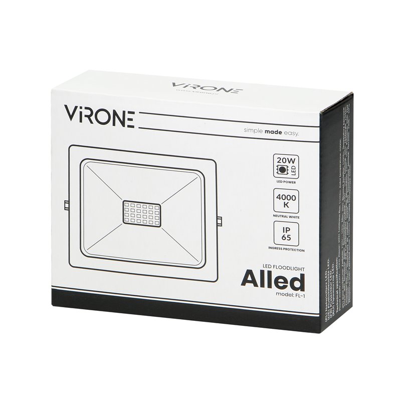 ALLED 20W NAŚWIETLACZ LED, 1500LM, IP65, 4000K, ALU+GLASS ORNO ALLED 20W NAŚWIETLACZ LED, 1500LM, IP65, 4000K, ALU+GLASS ORNO